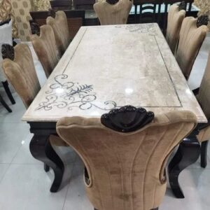 marble top maple wood dining table set 500x500